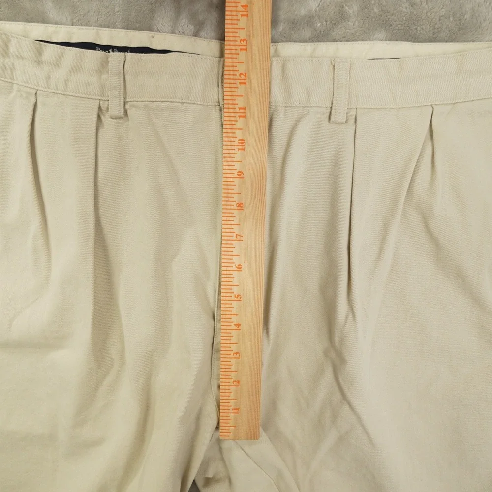 Polo Ralph Lauren Tyler Shorts Men's 40 Light Khaki Pleated Preppy‎ 90s